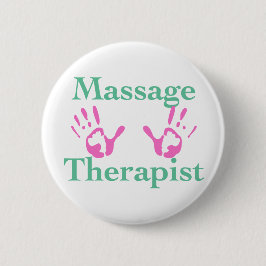 Massagetherapeut: Rosa Handdrucke Button