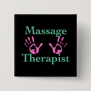 Massagetherapeut: Rosa Handdrucke Button