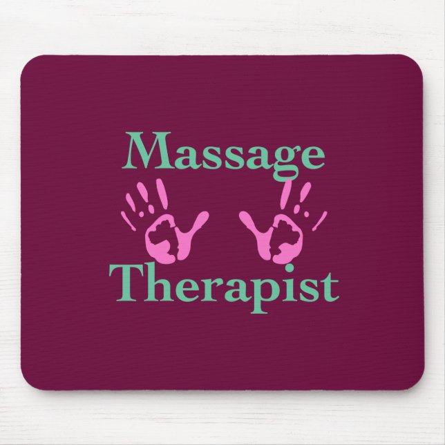Massagetherapeut: Rosa Handdrucke Mousepad (Vorne)