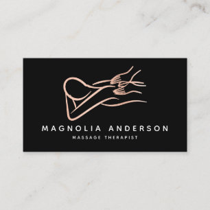 Massagetherapeut Rose Gold Folie Gebürstetes Metal Visitenkarte