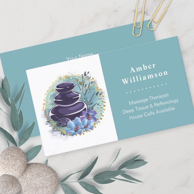 Massagetherapeut Salon Wellness-Center Stylist Zen Visitenkarte (Von Creator hochgeladen)