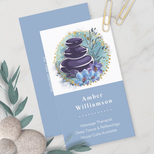 Massagetherapeut Salon Wellness-Center Stylist Zen Visitenkarte (Von Creator hochgeladen)