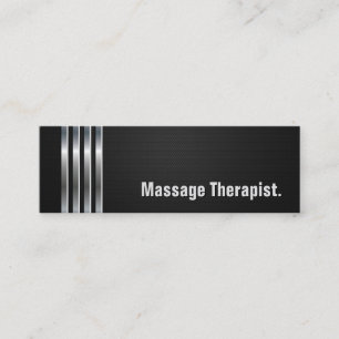Massagetherapeut - Schwarze Silberstreifen Mini Visitenkarte
