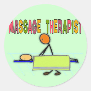 Massagetherapeut Stick People Design Geschenke Runder Aufkleber