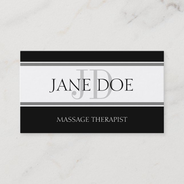 Massagetherapeut Stripe W/W Visitenkarte (Vorderseite)