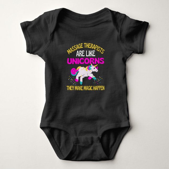 Massagetherapeut Unicorn , Magische Einhornphysik Baby Strampler (Vorderseite)