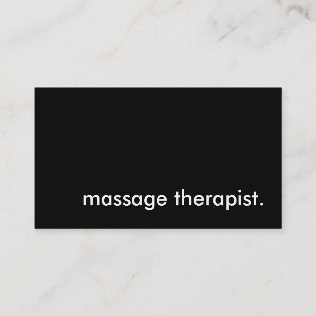 Massagetherapeut. Visitenkarte (Vorderseite)