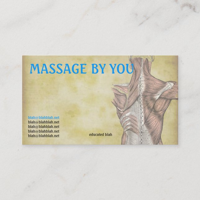 Massagetherapeut-Visitenkarteschablone Terminkarte (Vorderseite)