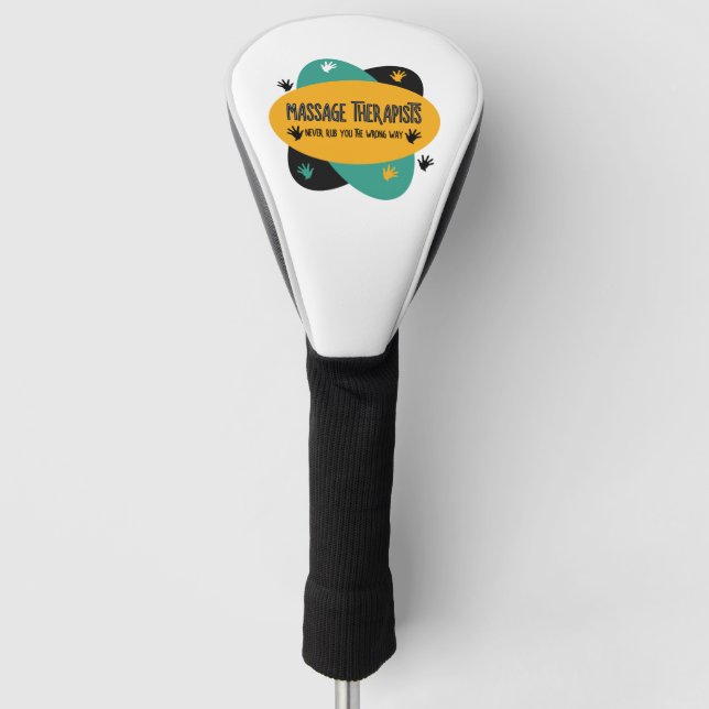 Massagetherapeuten Hände Rub farbenfroh Golf Headcover (Vorderseite)