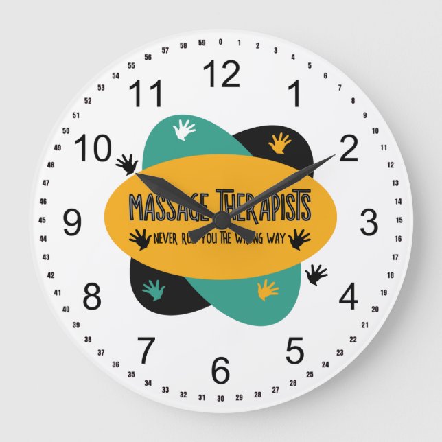 Massagetherapeuten Hände Rub farbenfroh Große Wanduhr (Vorderseite)