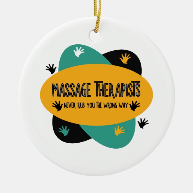 Massagetherapeuten Hände Rub farbenfroh Keramik Ornament (Vorne)