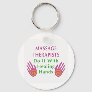 Massagetherapeuten tun es mit heilenden Händen Schlüsselanhänger