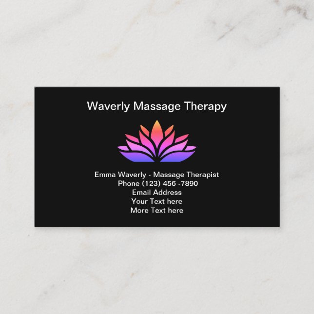 Massagetherapeutin Trendy Modern Business Cards Visitenkarte (Vorderseite)