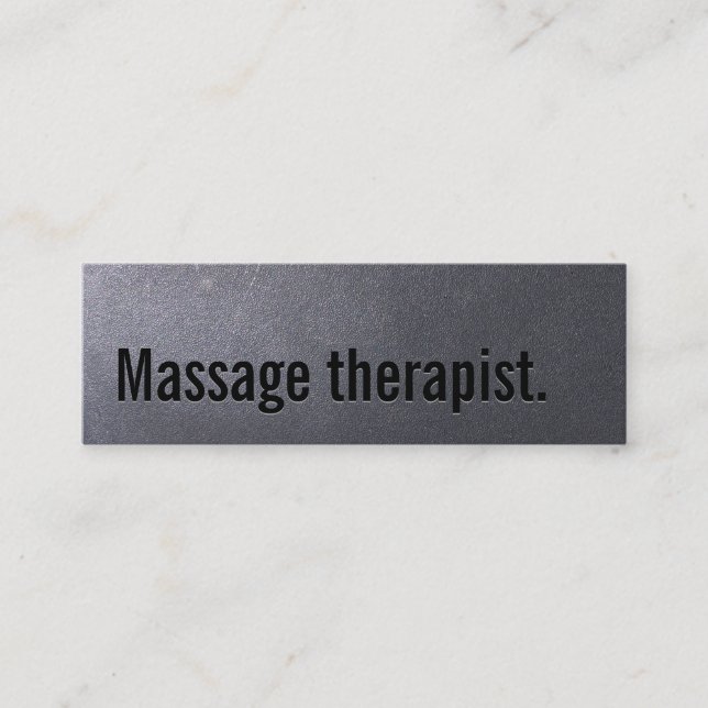 Massagetherapie Elegant Minimalistisch Schwarz Mini Visitenkarte (Vorderseite)