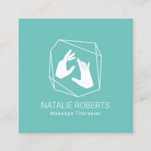 Massagetherapie Geometrische HeilHände Wellness-C Quadratische Visitenkarte