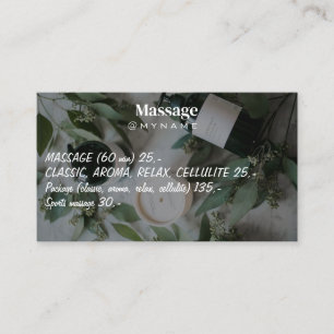Massagetherapie Heilende Hände Botanisches Gesundh Visitenkarte