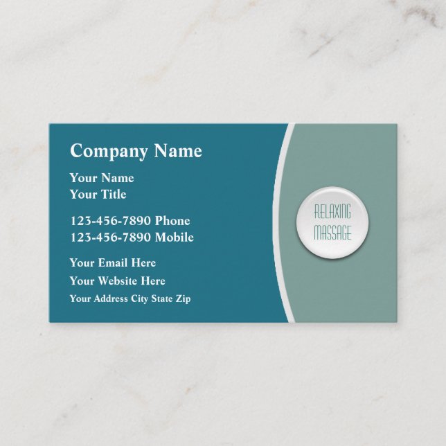 Massagetherapie Modernes Business Card Design Visitenkarte (Vorderseite)
