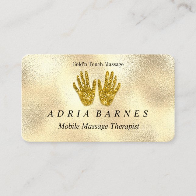 MassageTherapie Reflexologie Hands Reiki Rose Gold Visitenkarte (Vorderseite)