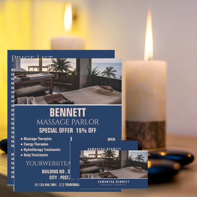 Massagetische, Massagetherapie, Massageraum Flyer (Von Creator hochgeladen)