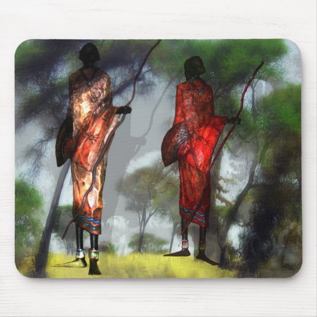 Massai im Morgendunst Mousepad (Vorne)