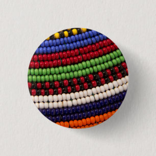 Massai Tribal Beat Pattern Button