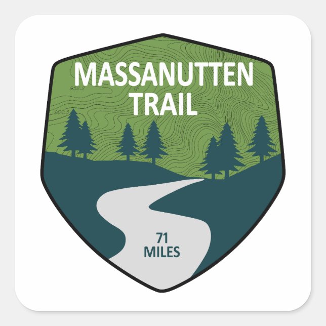 Massanutten Trail Virginia Quadratischer Aufkleber (Vorderseite)