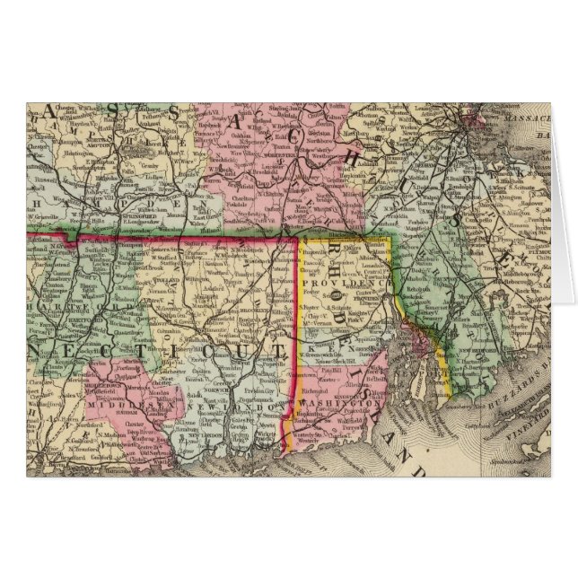 Masse, Conn, RI Karte von Mitchell (Vorderseite (Horizontal))