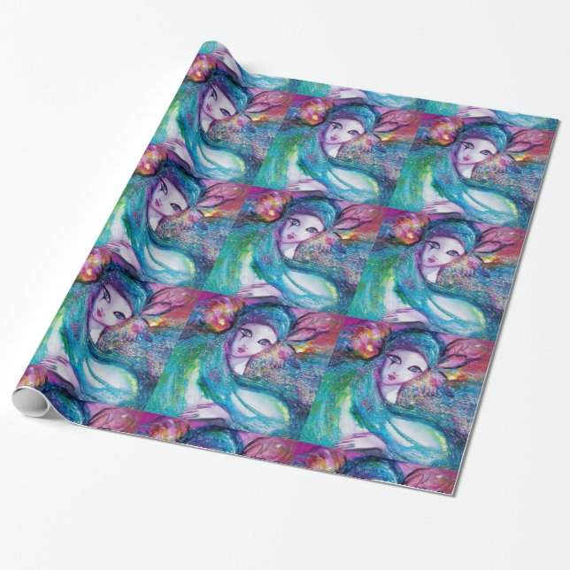 MASSE IN BLAU / Venezianischen Masquerade Masken Geschenkpapier (Ungerollt)