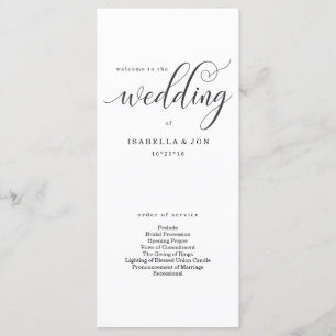 Masse Mariage moderne simple / Programme de cérémo