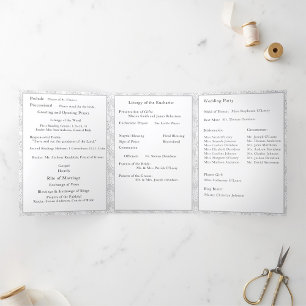 Masse nuptiale photo triple lettre programme plié