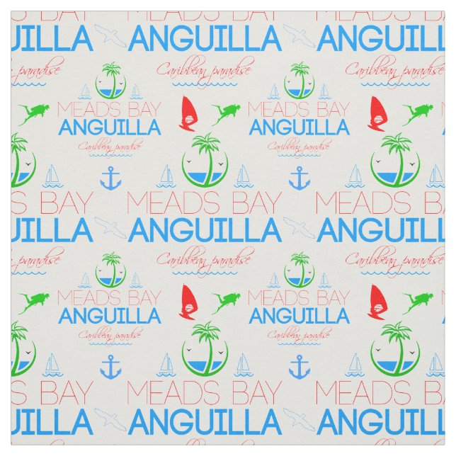 Massebucht, Anguilla-Farbtext, Bildmuster Stoff (Muster)