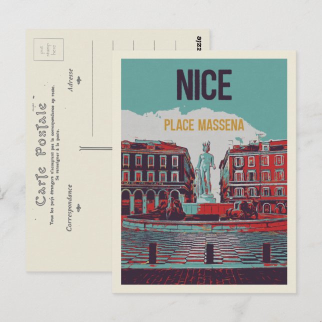 Massena Platz Nice France Postcard Postkarte (Vorne/Hinten)