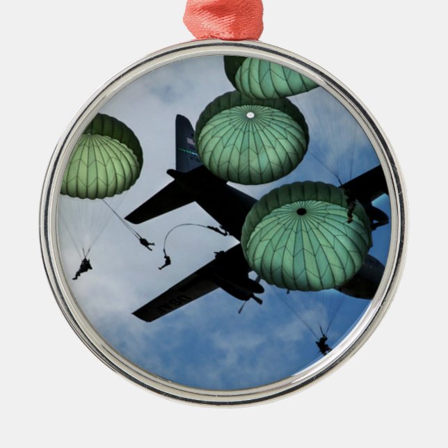 Massensprungs-Auftrag, Fallschirme, US-Armee Ornament Aus Metall (Vorne)