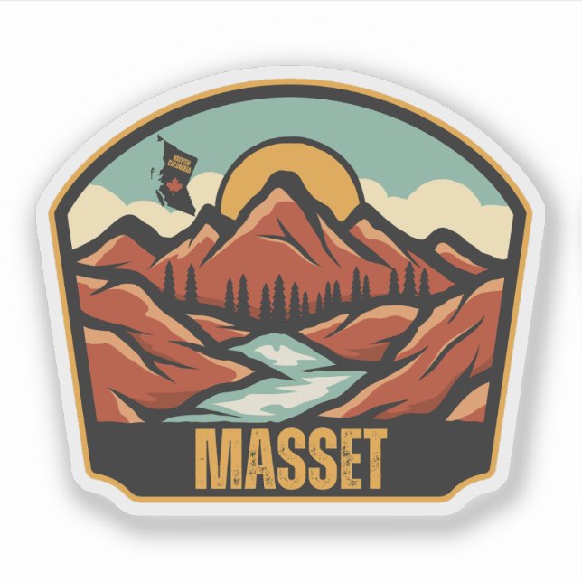Masset, British Columbia Aufkleber (Vorderseite)