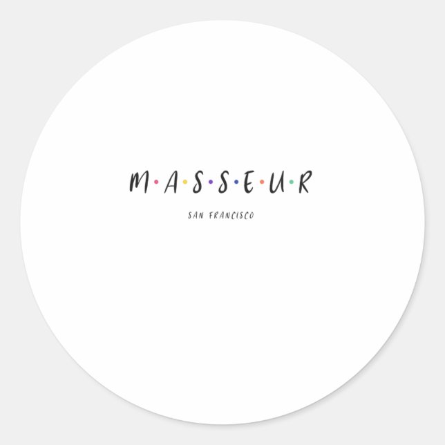 Masseur Massage Runder Aufkleber (Vorderseite)