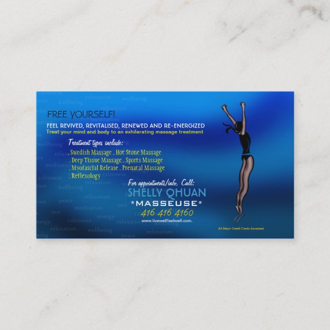 Masseuse-Visitenkarte Visitenkarte (Vorderseite)