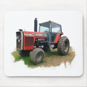 Massey Ferguson roter Traktor auf dem Gebiet Mousepad