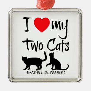Maßgeschneidert I Liebe meiner beiden Katzen Ornament Aus Metall
