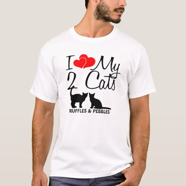 Maßgeschneidert I Liebe meiner beiden Katzen T-Shirt (Vorderseite)