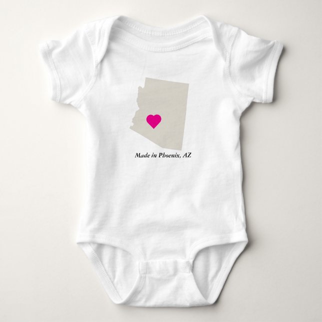 Maßgeschneidert in Arizona Staat Liebe Baby T-Shir Baby Strampler (Vorderseite)