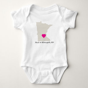 Maßgeschneidert in Minnesota Staat Liebe Baby T-Sh Strampler