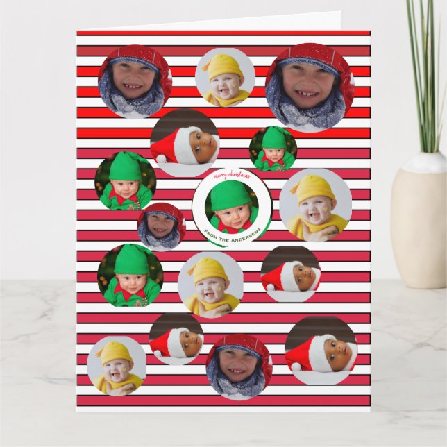 Maßgeschneiderte 4-Foto-🎄 Weihnachten Karte (Vorderseite)