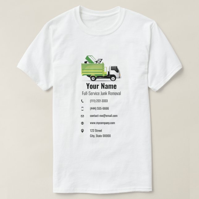 Maßgeschneiderte Abfallentsorgungsfirma T-Shirt (Design vorne)