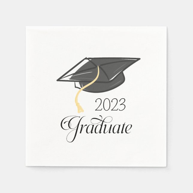 Maßgeschneiderte Abschluss Jahr Party Black Gradua Serviette (Vorderseite)