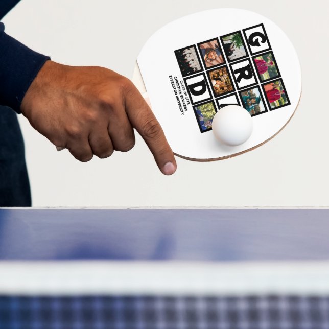 Maßgeschneiderte Abschluss-Klasse für Foto-Collage Tischtennis Schläger (InSitu)