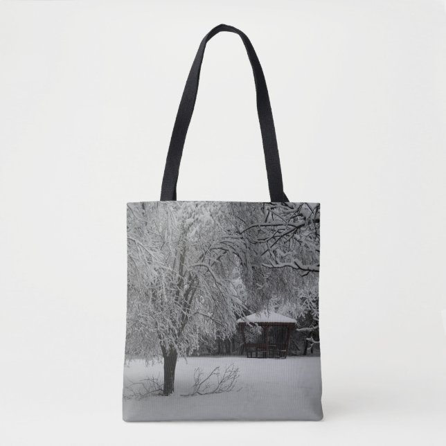 Maßgeschneiderte All-Over-Print Tote-Beutel Winter Tasche (Vorderseite)