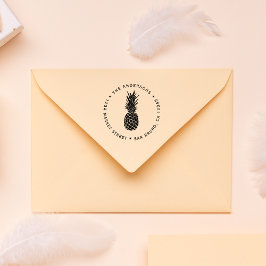 Maßgeschneiderte Ananas | Runde Rücksendeadresse Gummistempel