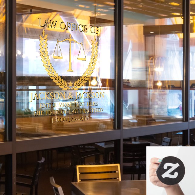 Maßgeschneiderte Anwaltskanzlei für die detaillier Fensteraufkleber (Restaurantfenster)
