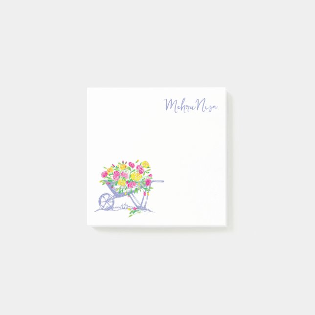 Maßgeschneiderte Aquarellfarben-Rose | Rustikales  Post-it Klebezettel (Vorderseite)