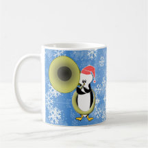 Maßgeschneiderte Baby Penguin Tuba Weihnachtszeit-